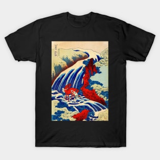 Hokusai Waterfall in Yoshino Japanese painting T-Shirt